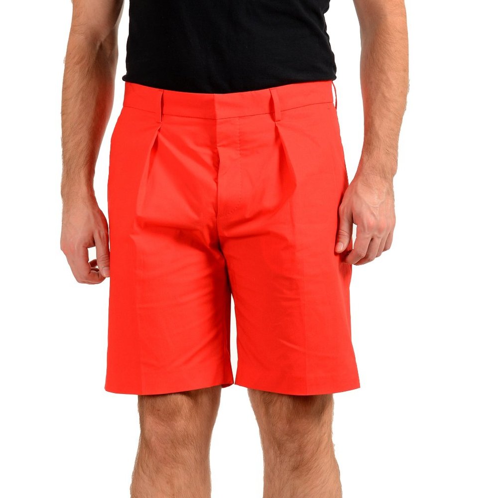 Hugo Boss Men's "Pierce1" True Red Pleated Front Shorts sz 30 32 34 36 R